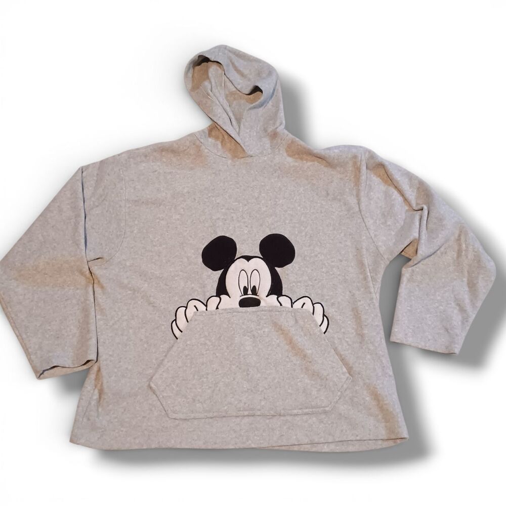 Vtg Disney Mickey Unlimited Fleece Hoodie-Large-Jerry Leigh-Kangaroo Pocket